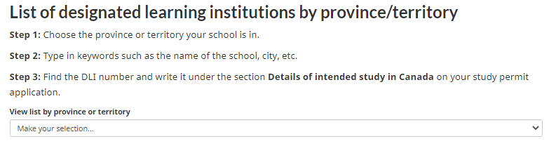 Lista de Instituciones de Aprendizaje Designadas (DLI)